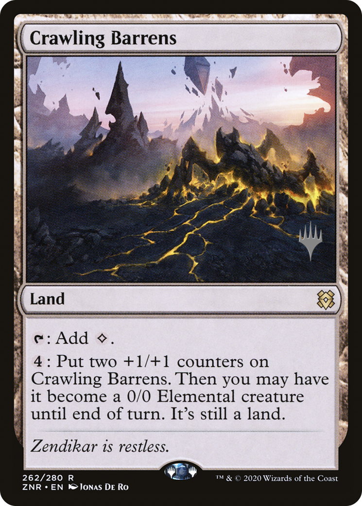 Crawling Barrens (PPZNR-262P) [Zendikar Rising Promos]