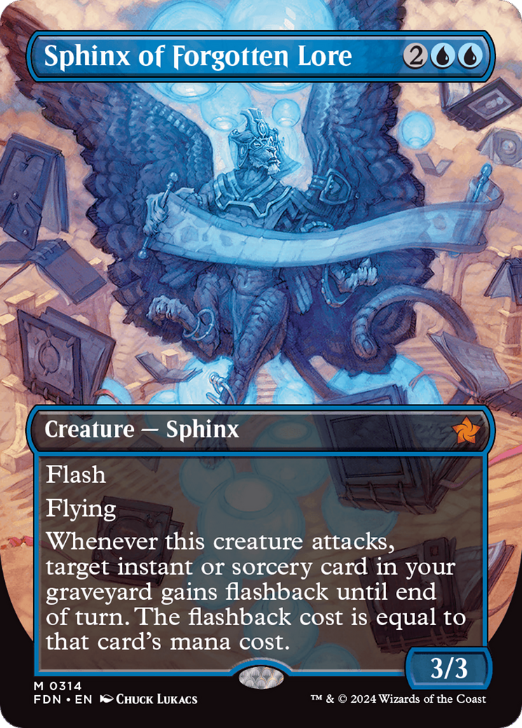 Sphinx of Forgotten Lore (FDN-314) [Foundations] (Borderless) Foil