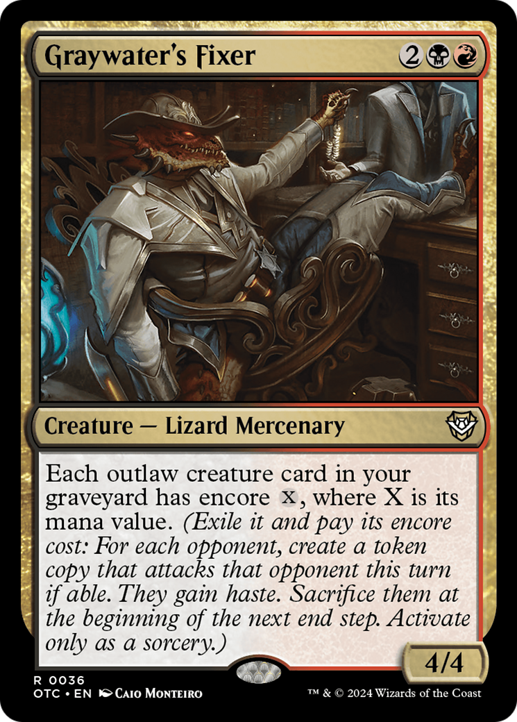 Graywater's Fixer (OTC-036) [Outlaws of Thunder Junction Commander]
