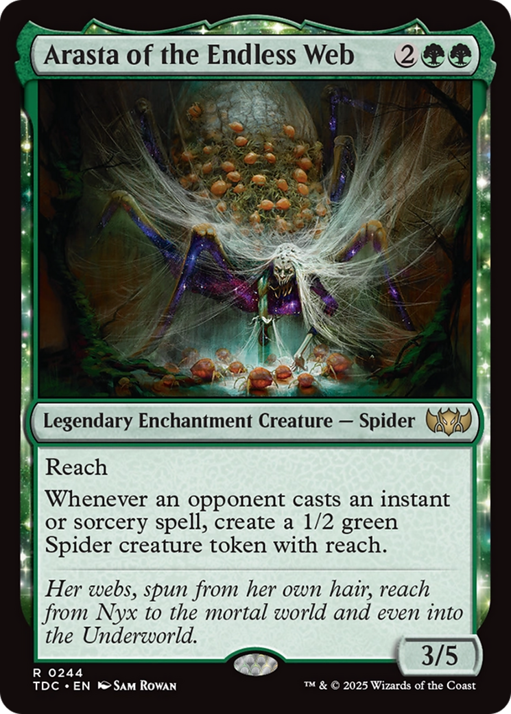 Arasta of the Endless Web (TDC-244) [Commander: Tarkir: Dragonstorm]: (enchantment)