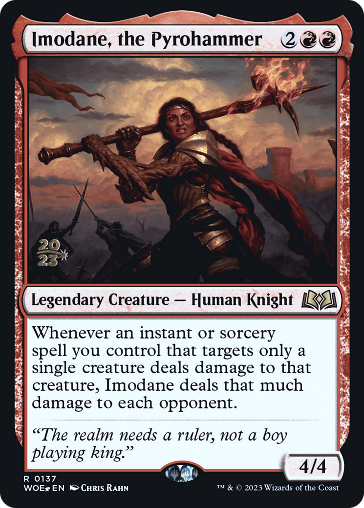 Imodane, the Pyrohammer (PRE-137S) [Wilds of Eldraine Promos] Foil