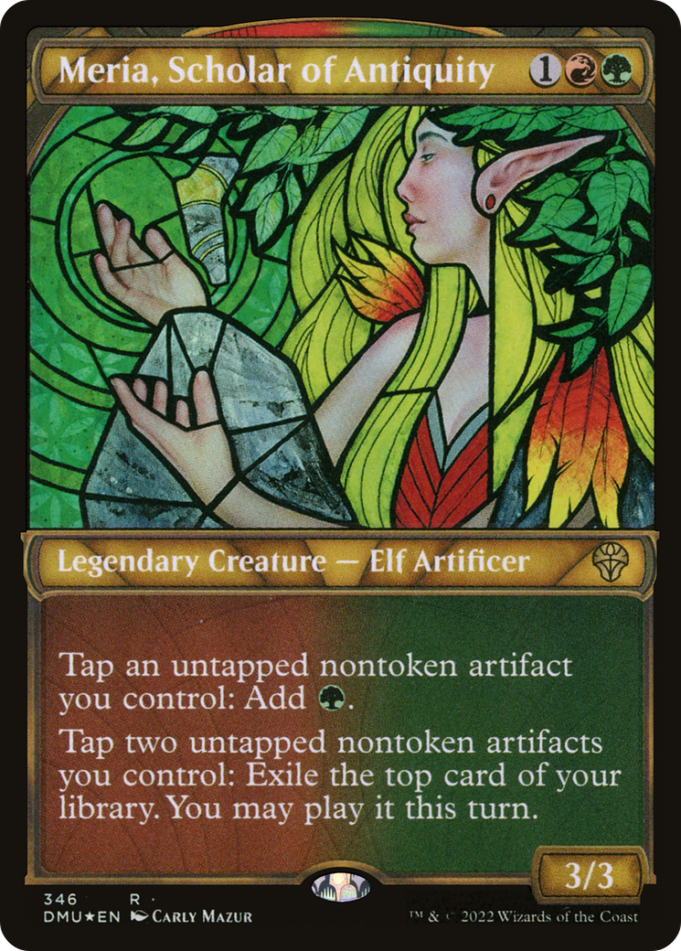Meria, Scholar of Antiquity (Textured Foil) (DMU-346) (Showcase) [Dominaria United] Foil