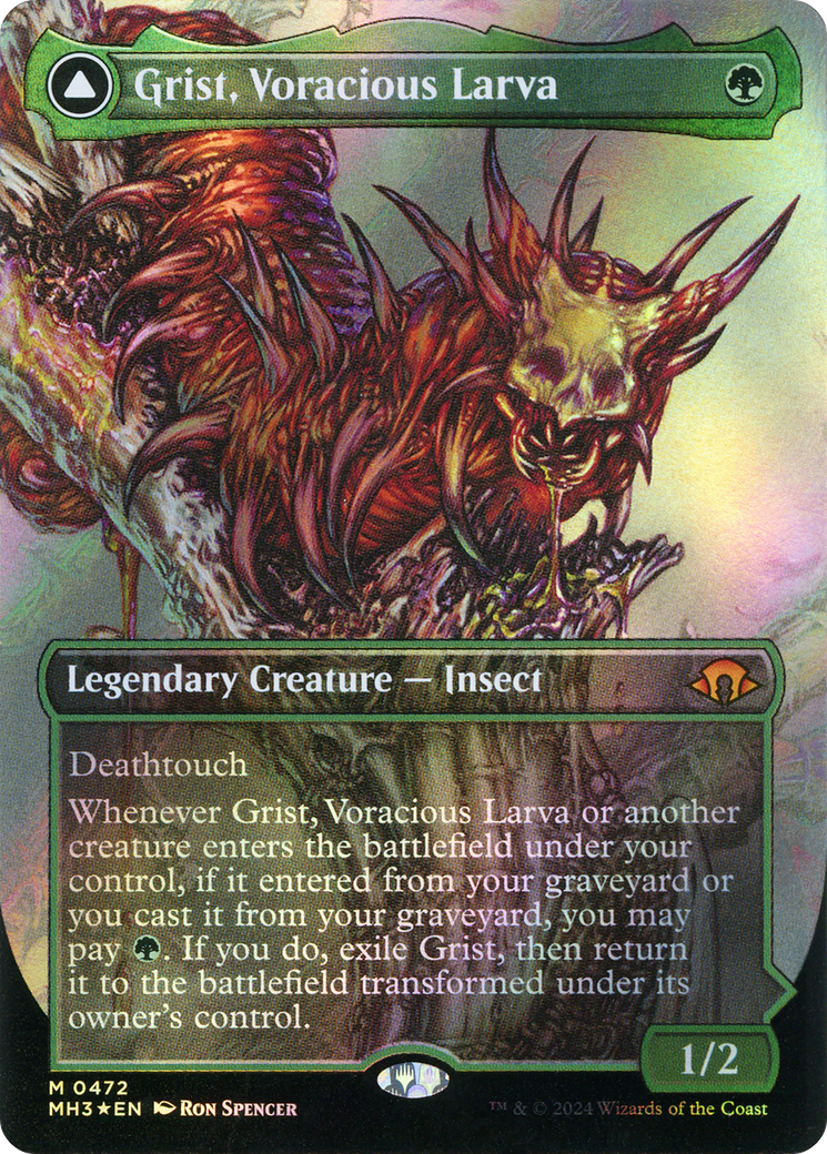 Grist, Voracious Larva // Grist, the Plague Swarm (MH3-472) [Modern Horizons 3] (Borderless) Foil
