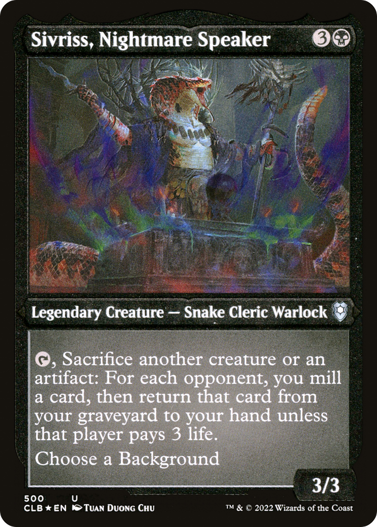 Sivriss, Nightmare Speaker (CLB-500) [Commander Legends: Battle for Baldur's Gate] Etched Foil