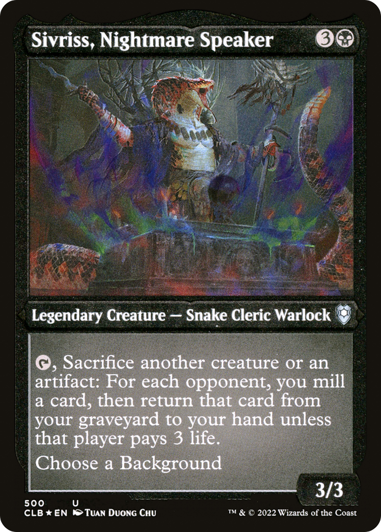 Sivriss, Nightmare Speaker (Foil Etched) (CLB-500) [Commander Legends: Battle for Baldur's Gate] Foil