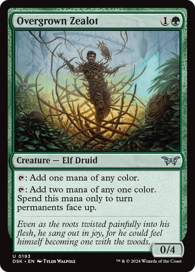 Overgrown Zealot (DSK-193) [Duskmourn: House of Horror] Foil
