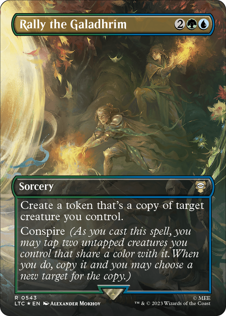 Rally the Galadhrim (Borderless) (Surge Foil) (LTC-543) [Tales of Middle-earth Commander] (Borderless) Foil
