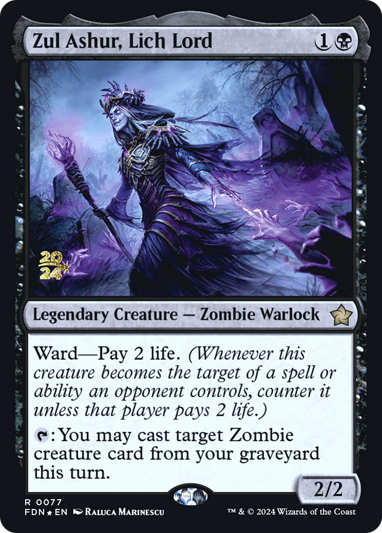 Zul Ashur, Lich Lord (PRE-77S) [Foundations Promos] Foil