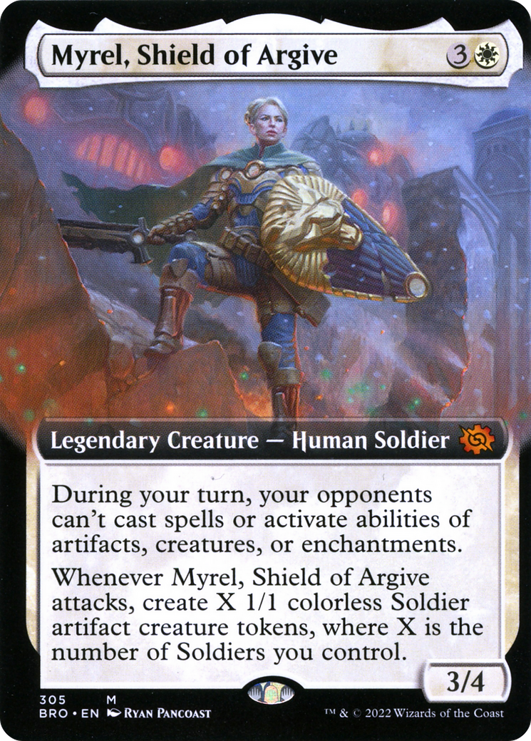 Myrel, Shield of Argive (BRO-305) [The Brothers' War]: (Extended Art) Foil