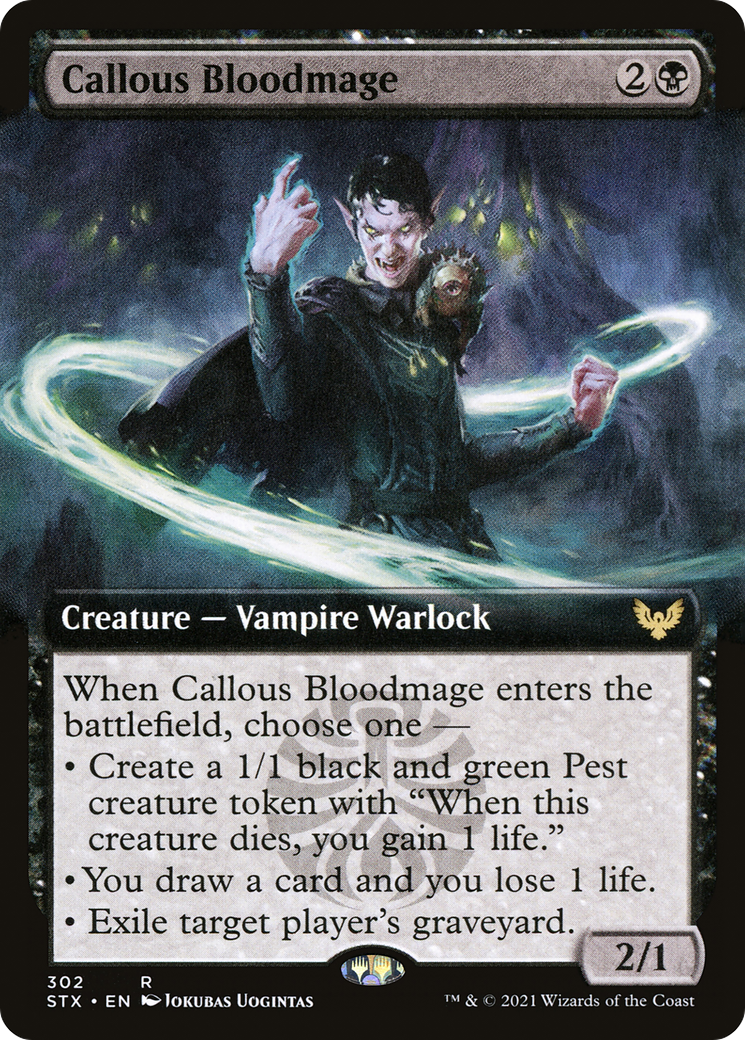 Callous Bloodmage (STX-302) [Strixhaven: School of Mages]: (Extended Art)