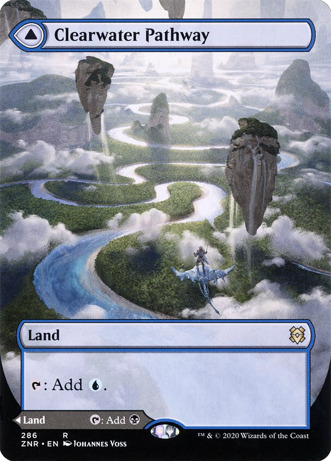 Clearwater Pathway // Murkwater Pathway (ZNR-286) [Zendikar Rising]: (Showcase) (Borderless) Foil
