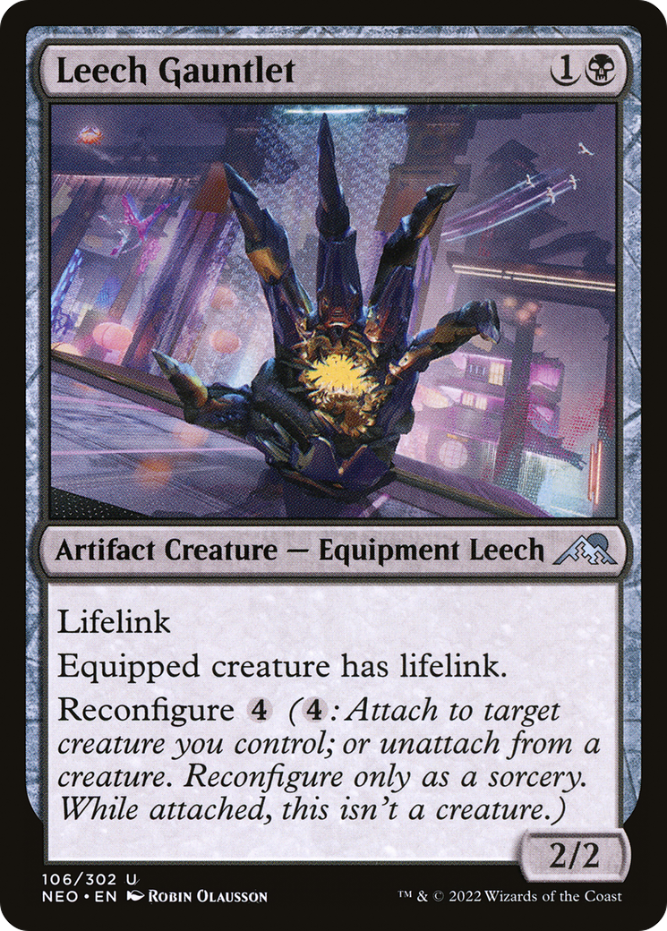 Leech Gauntlet (NEO-106) [Kamigawa: Neon Dynasty] Foil