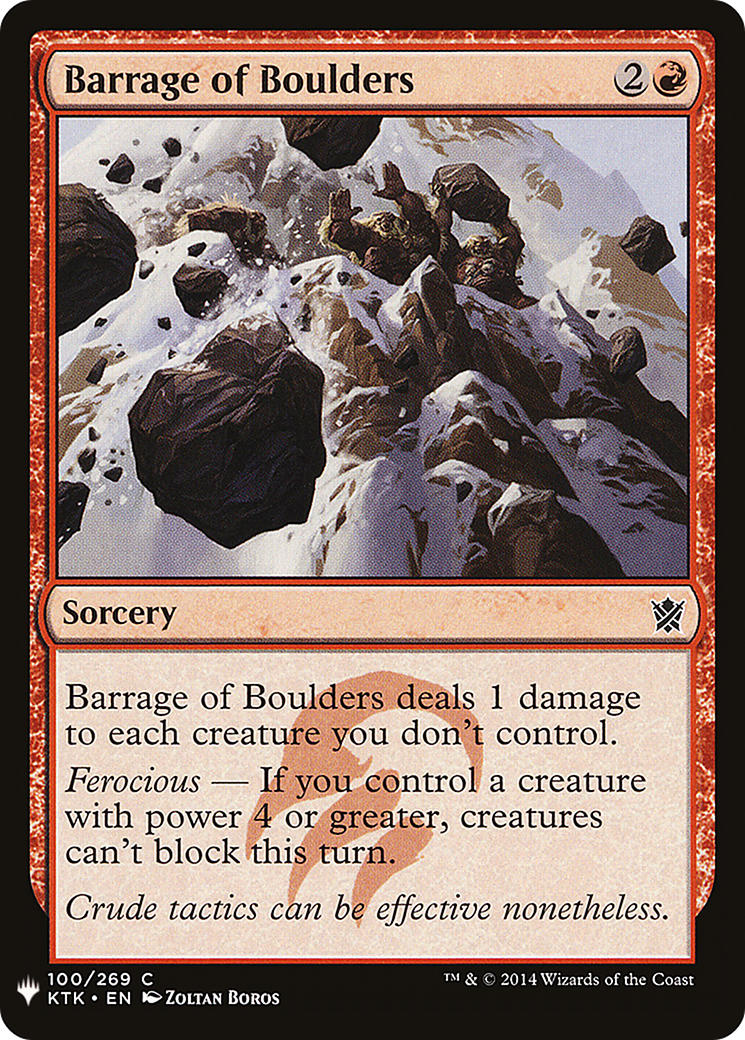 Barrage of Boulders (LIST-KTK-100) [The List]