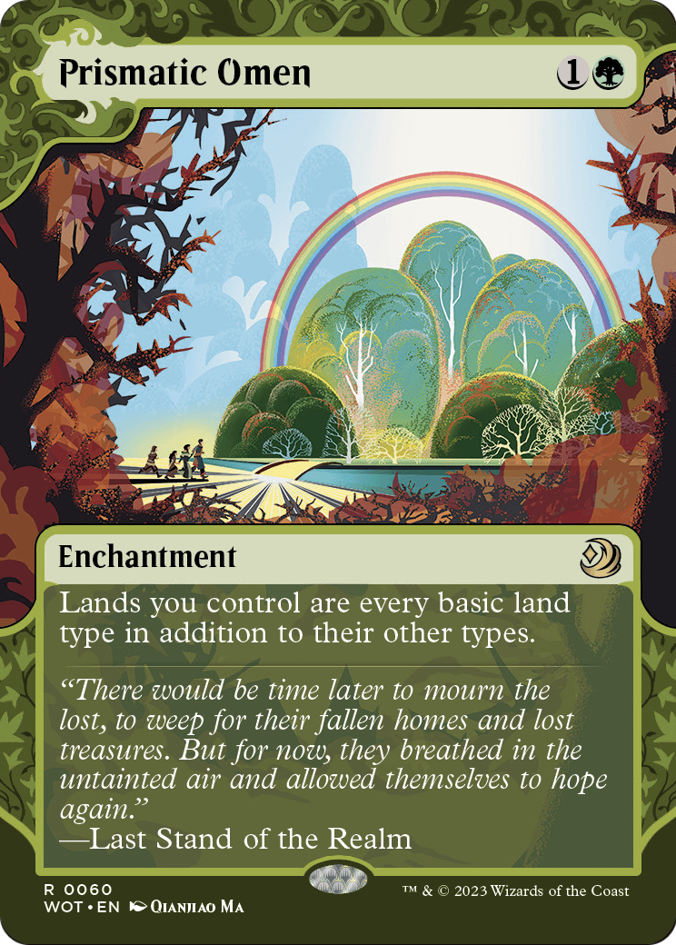 Prismatic Omen (WOT-060) (Showcase) (Borderless) [Wilds of Eldraine: Enchanting Tales]