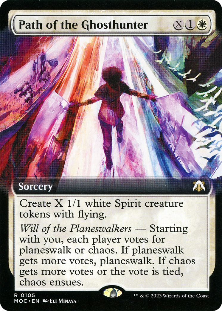 Path of the Ghosthunter (MOC-105) [March of the Machine Commander]: (Extended Art) Foil