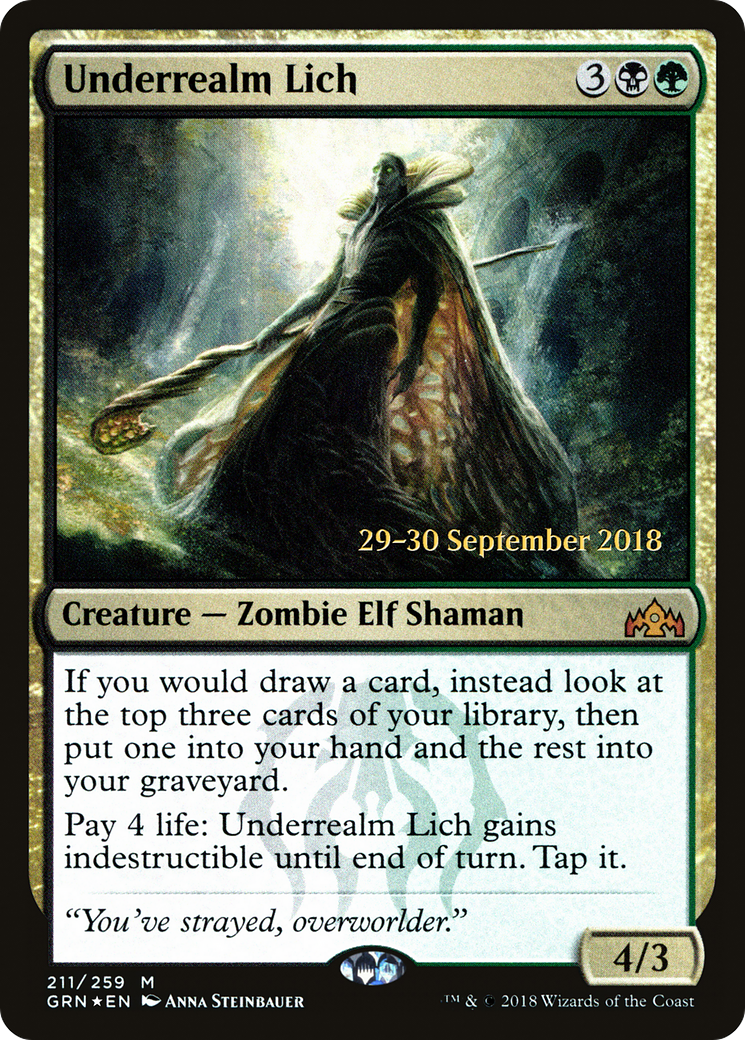 Underrealm Lich (PRE-211S) [Guilds of Ravnica Promos] Foil