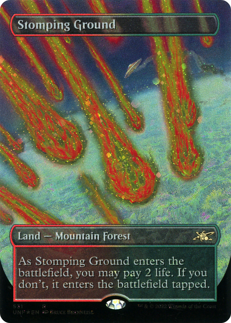 Stomping Ground (Borderless) (Galaxy Foil) (UNF-531) [Unfinity] Foil