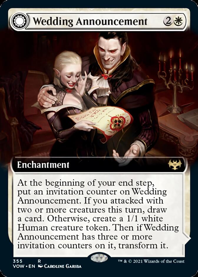 Wedding Announcement // Wedding Festivity (VOW-355) [Innistrad: Crimson Vow]: (Extended Art, Double Faced Transform) Foil