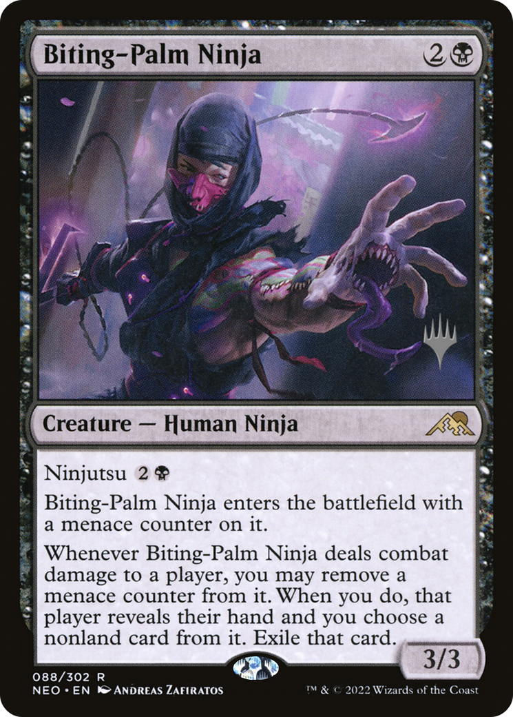 Biting-Palm Ninja (PPNEO-088) [Promo Pack: Kamigawa: Neon Dynasty Promos]