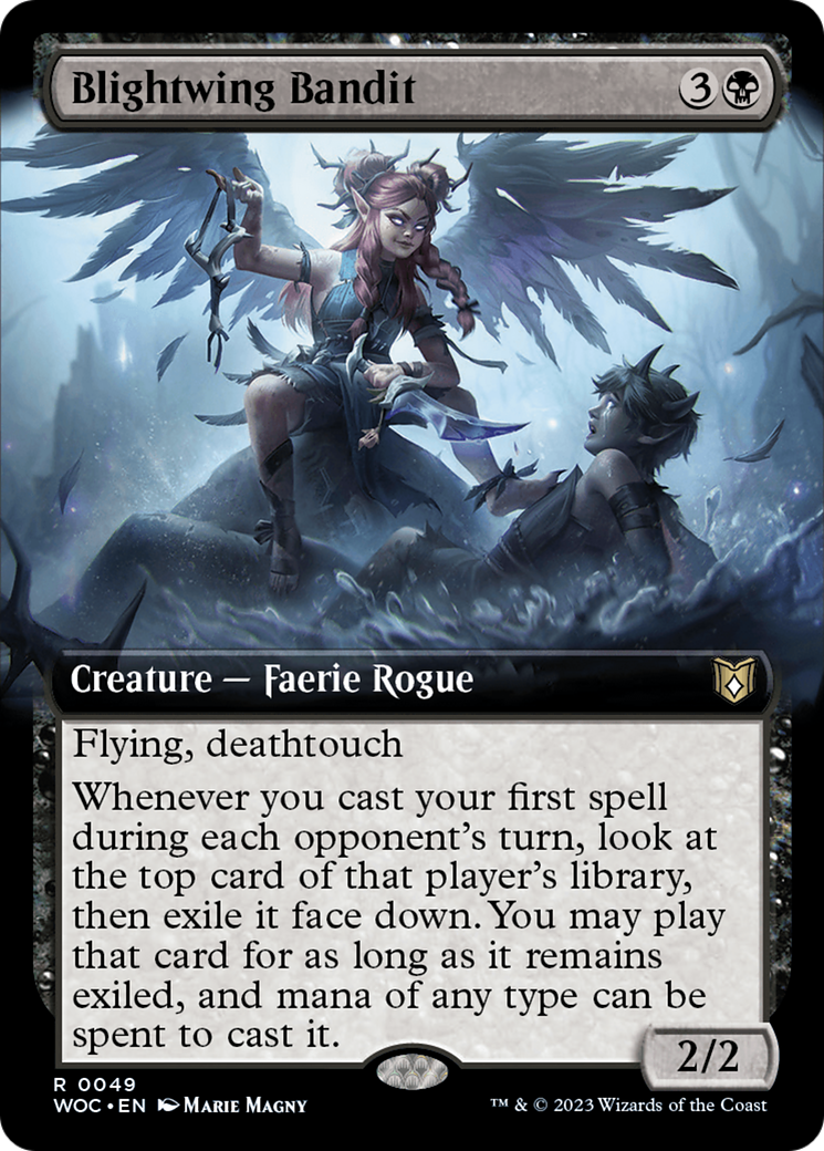 Blightwing Bandit (WOC-049) [Wilds of Eldraine Commander]: (Extended Art)