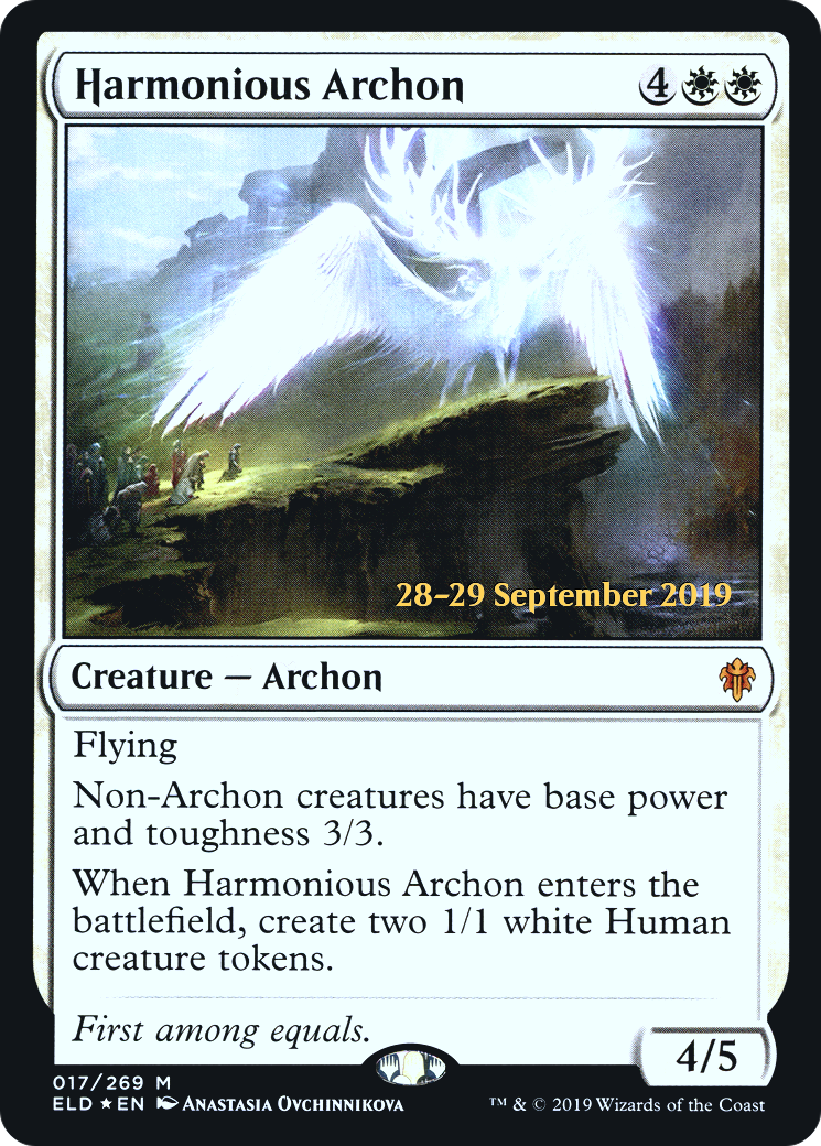 Harmonious Archon (PRE-17S) [Throne of Eldraine Promos] Foil