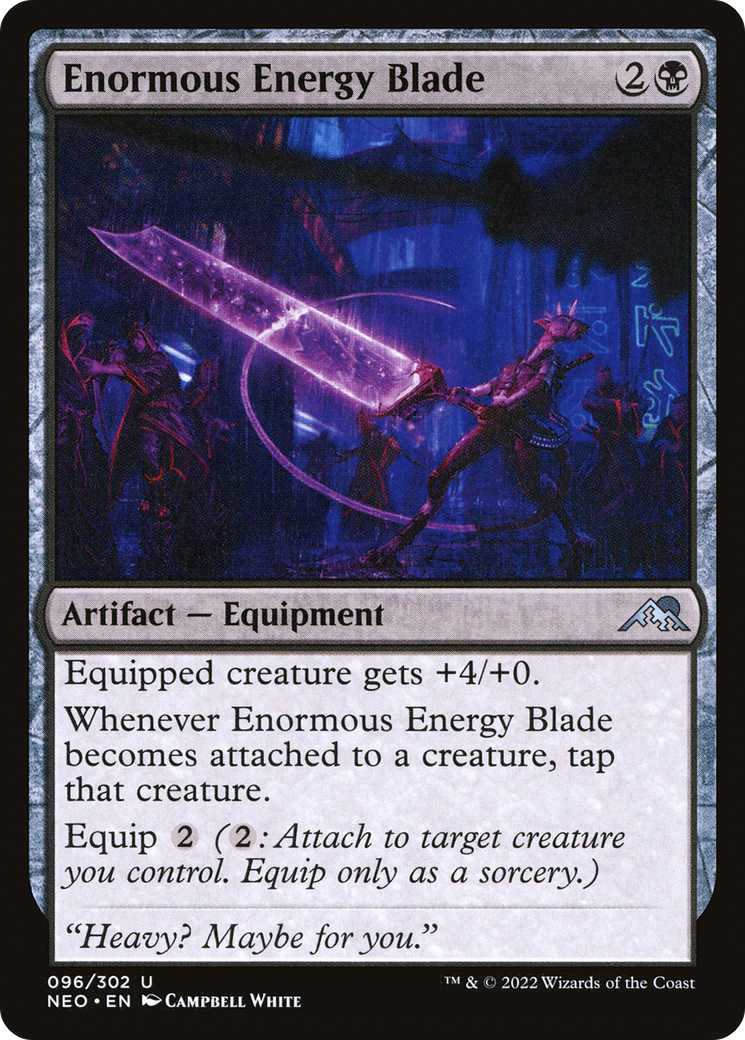 Enormous Energy Blade (NEO-096) [Kamigawa: Neon Dynasty] Foil