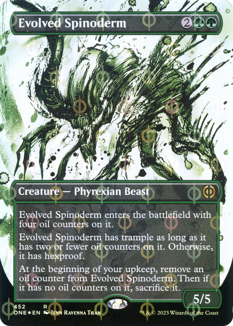 Evolved Spinoderm (ONE-452) [Phyrexia: All Will Be One]: (Showcase) (Borderless) Foil