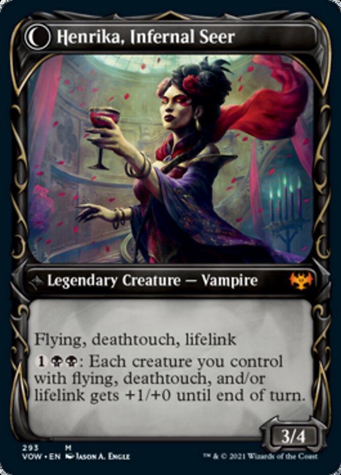 Henrika Domnathi // Henrika, Infernal Seer (VOW-293) [Innistrad: Crimson Vow]: (Showcase, Double Faced Transform) Foil