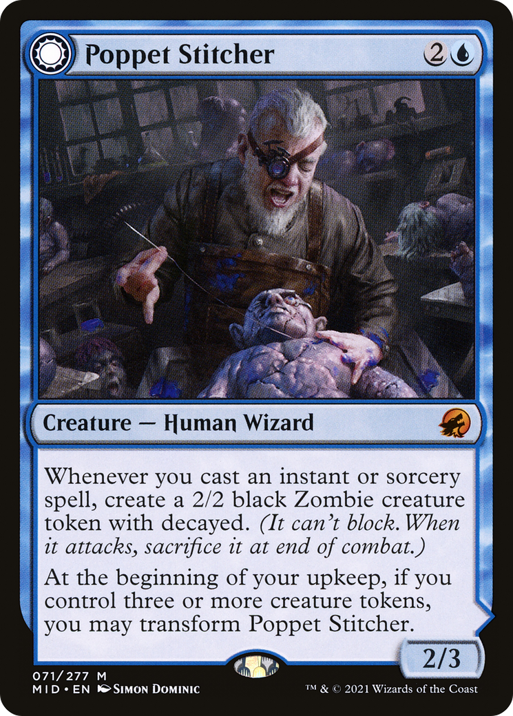 Poppet Stitcher // Poppet Factory (MID-071) [Innistrad: Midnight Hunt]: (Double Faced Transform) Foil