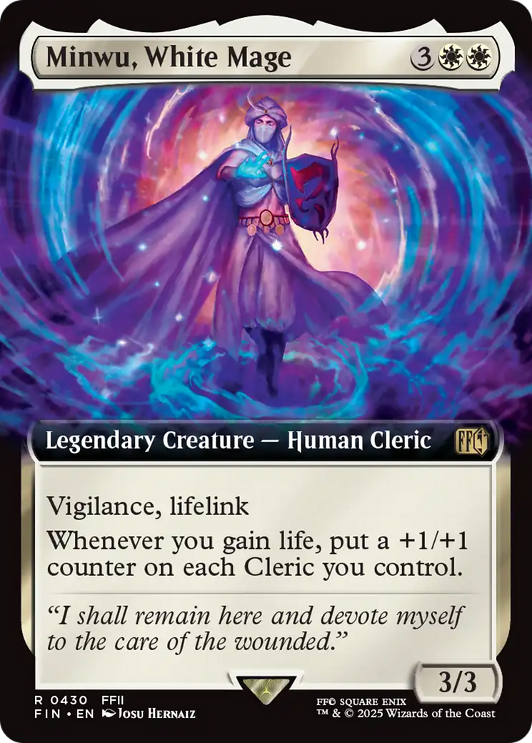 Minwu, White Mage (Extended Art) (FIN-430) [FINAL FANTASY]: (Extended Art) Foil