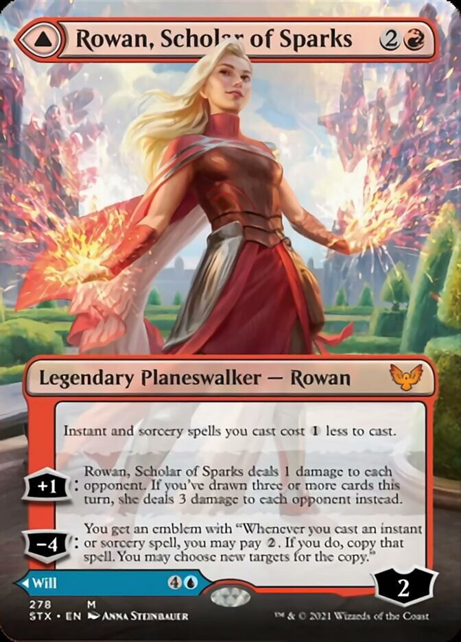 Rowan, Scholar of Sparks // Will, Scholar of Frost (STX-278) [Strixhaven: School of Mages] (Borderless) Foil