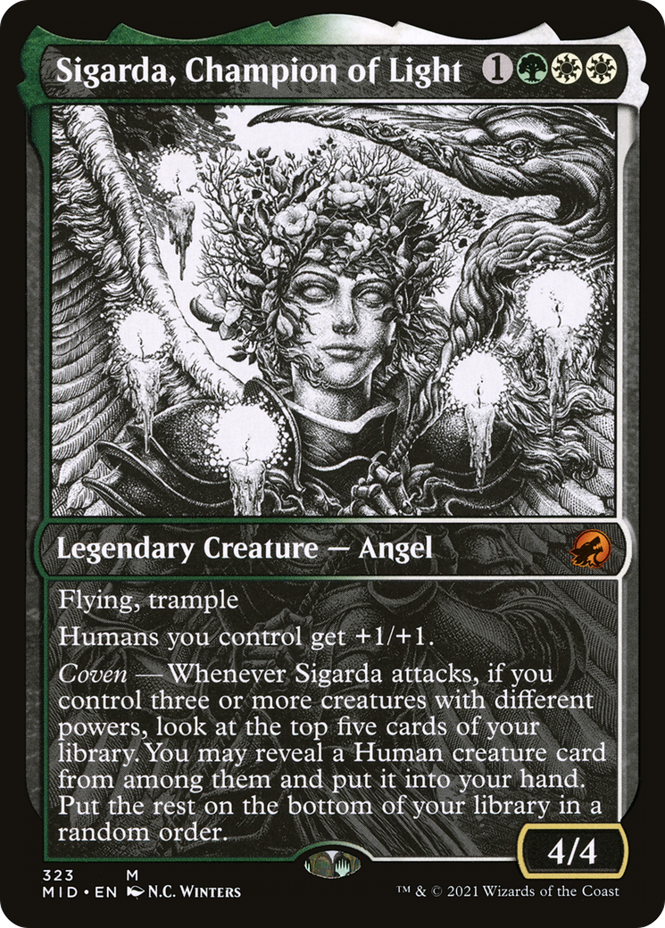 Sigarda, Champion of Light (Showcase) (MID-323) [Innistrad: Midnight Hunt]