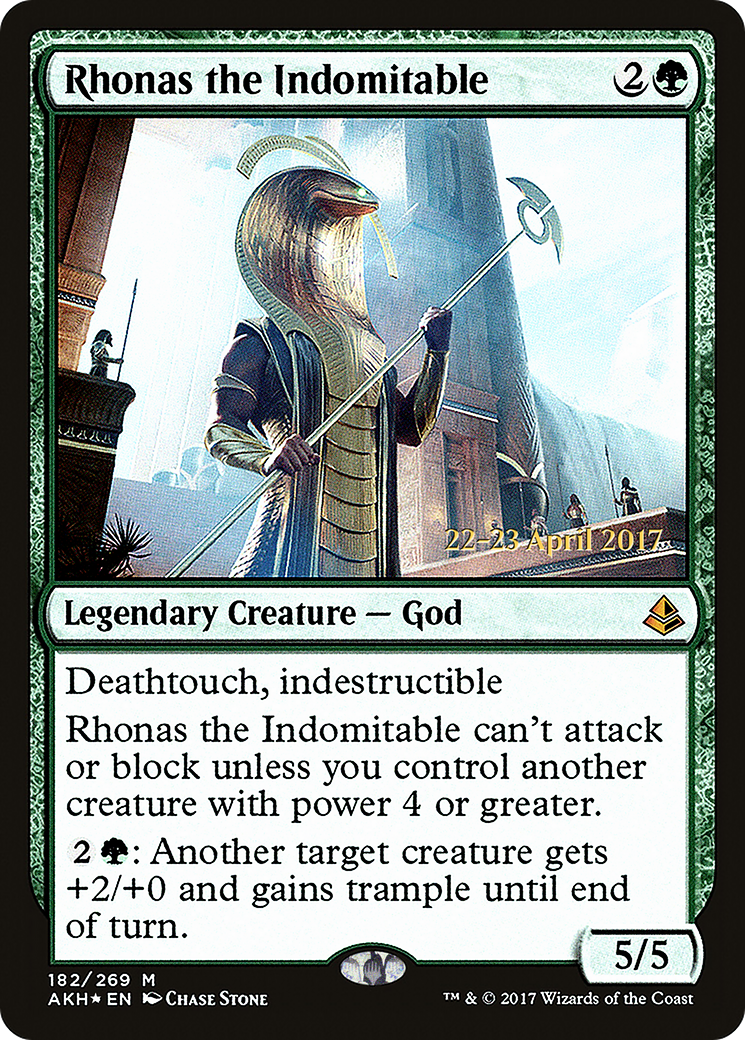 Rhonas the Indomitable (PRE-182S) [Amonkhet Promos] Foil