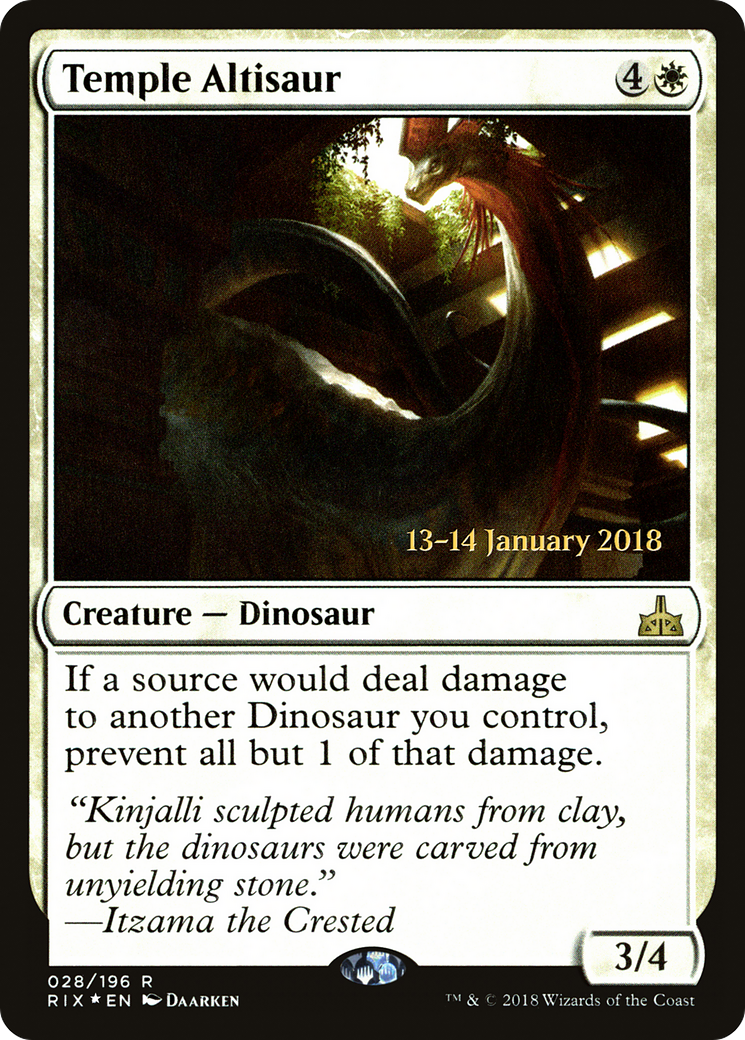 Temple Altisaur (PRE-28S) [Rivals of Ixalan Promos] Foil