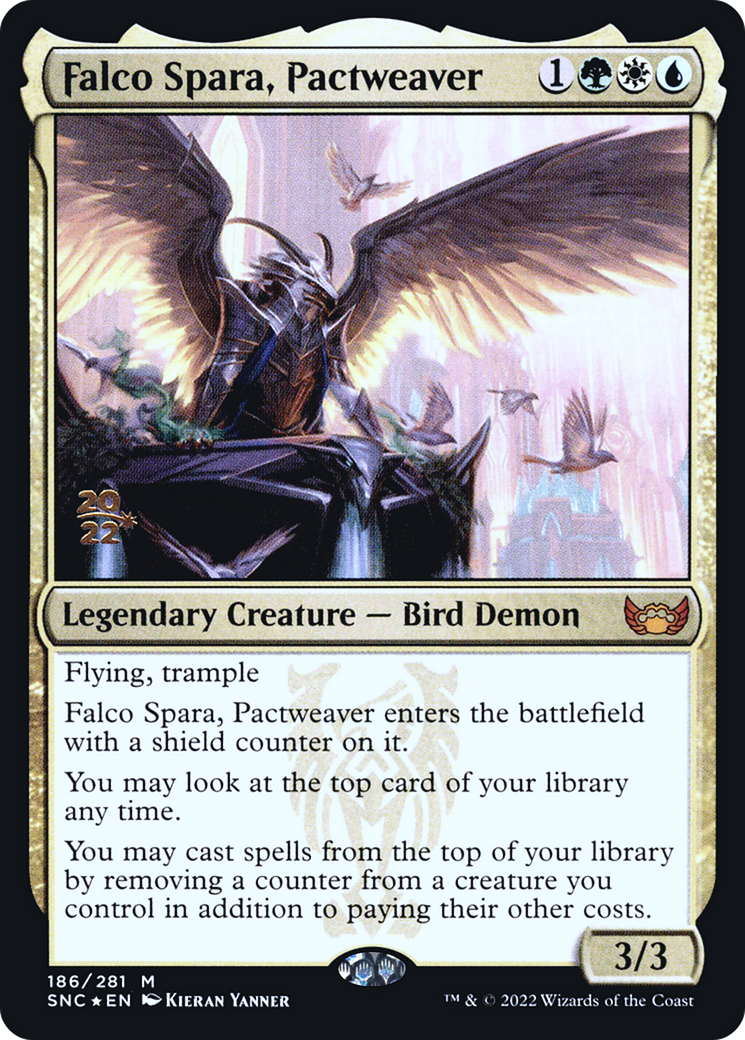 Falco Spara, Pactweaver (PRE-186S) [Streets of New Capenna Promos] Foil