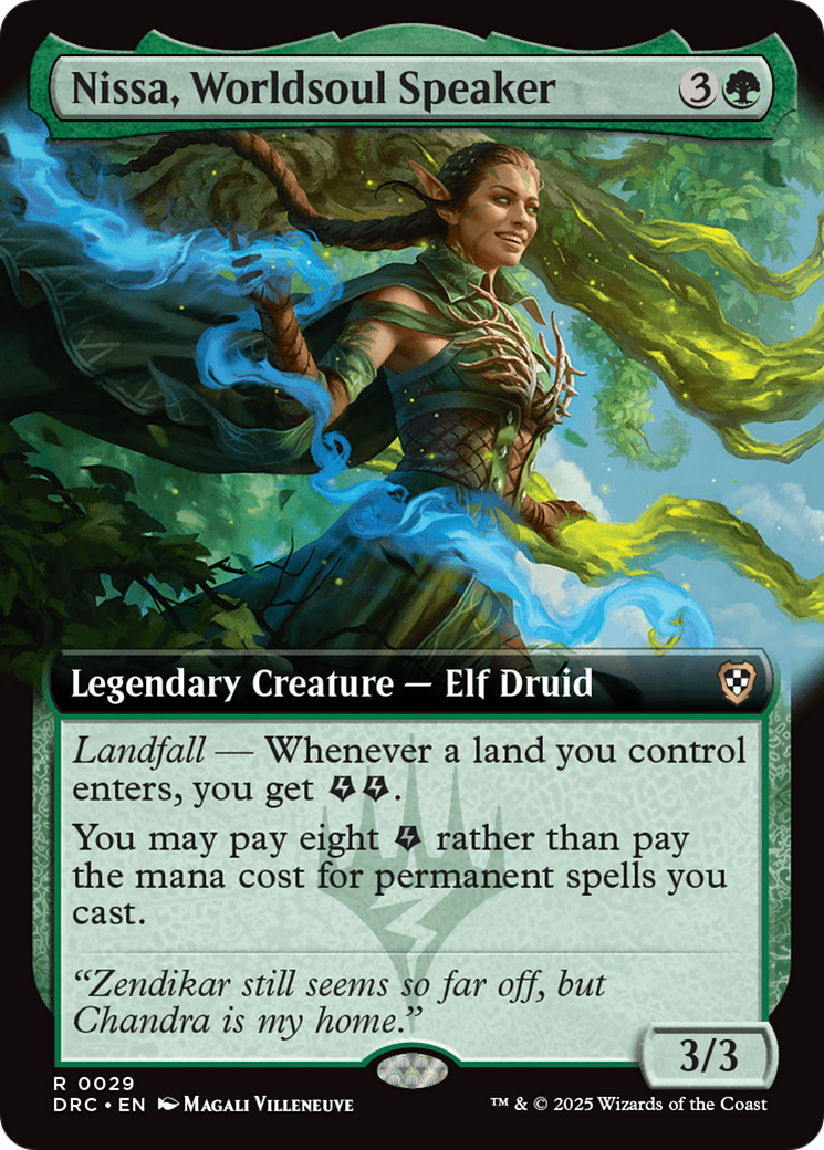Nissa, Worldsoul Speaker (DRC-029) [Commander: Aetherdrift]: (Extended Art)