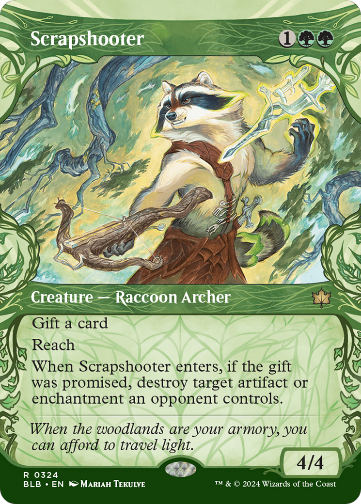 Scrapshooter (BLB-324) [Bloomburrow]: (Showcase) (Borderless) Foil