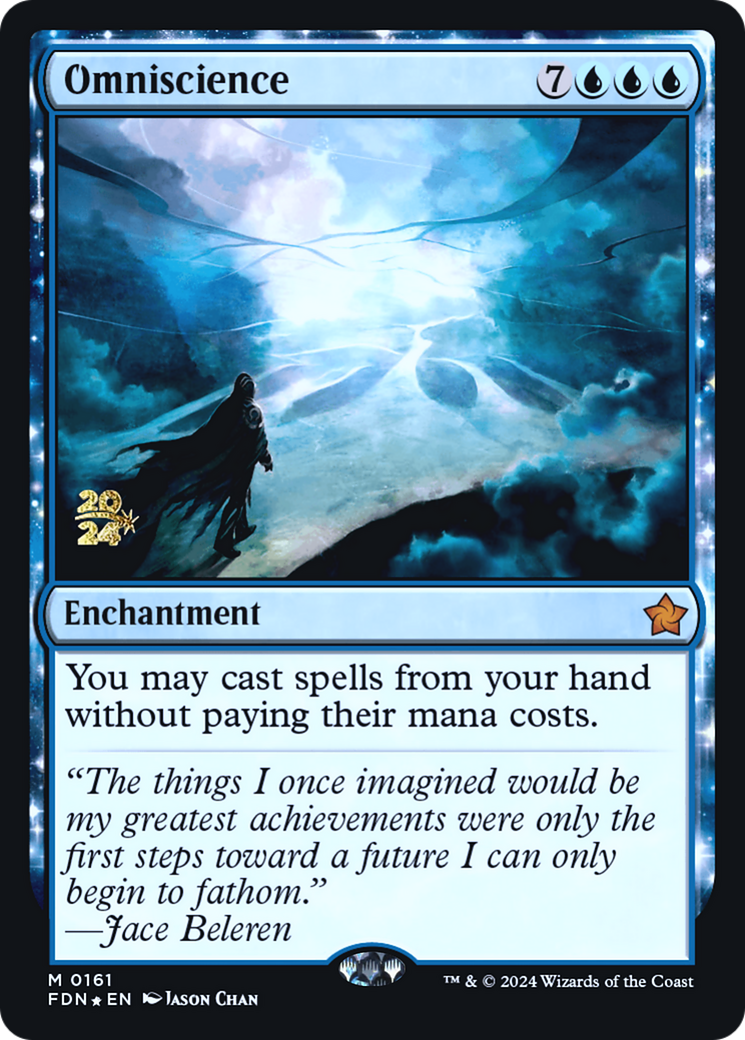 Omniscience (PRE-161S) [Foundations Promos]: (enchantment) Foil