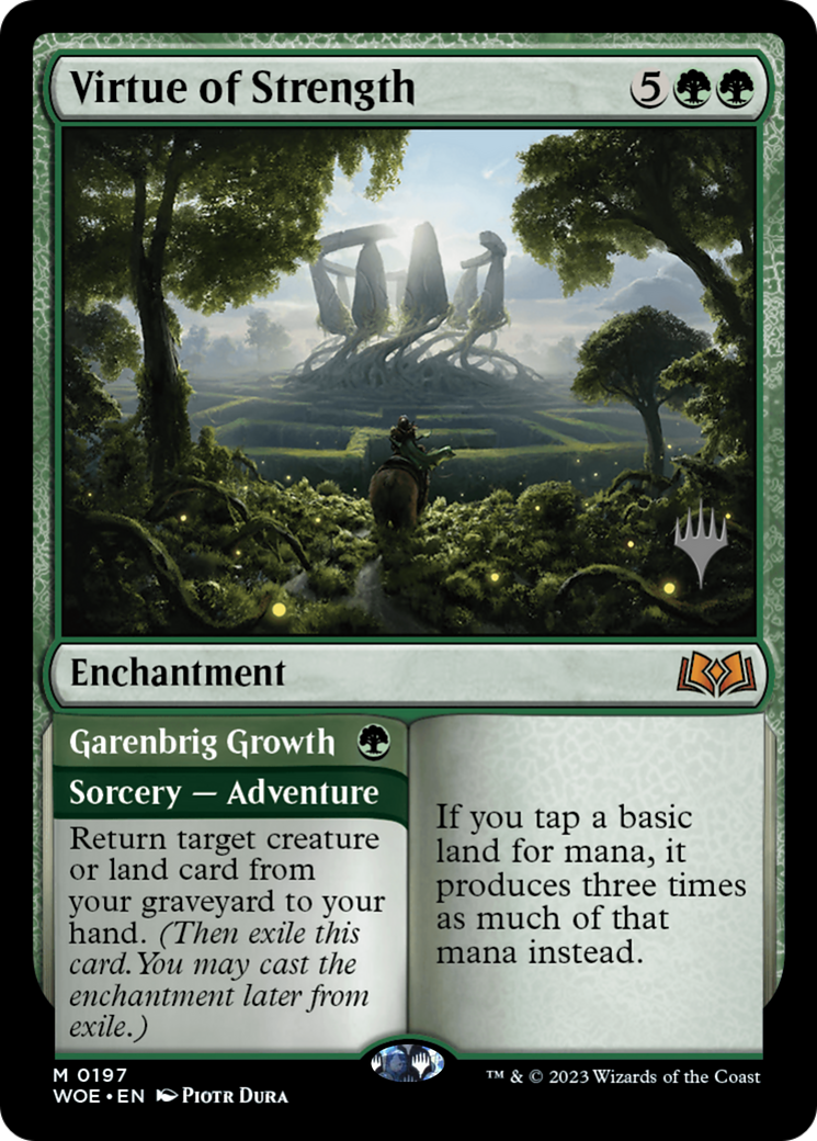 Virtue of Strength // Garenbrig Growth (PPWOE-197P) [Wilds of Eldraine Promos] Foil