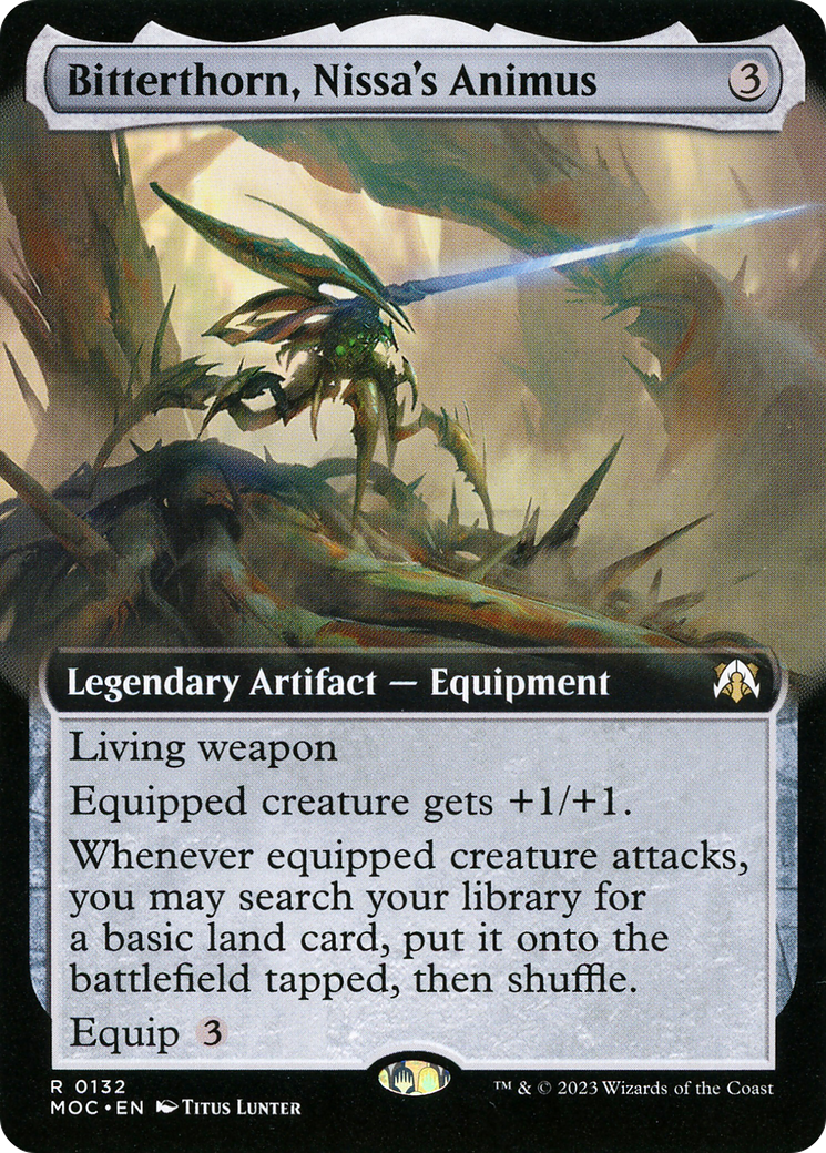 Bitterthorn, Nissa's Animus (MOC-132) [March of the Machine Commander]: (Extended Art) Foil