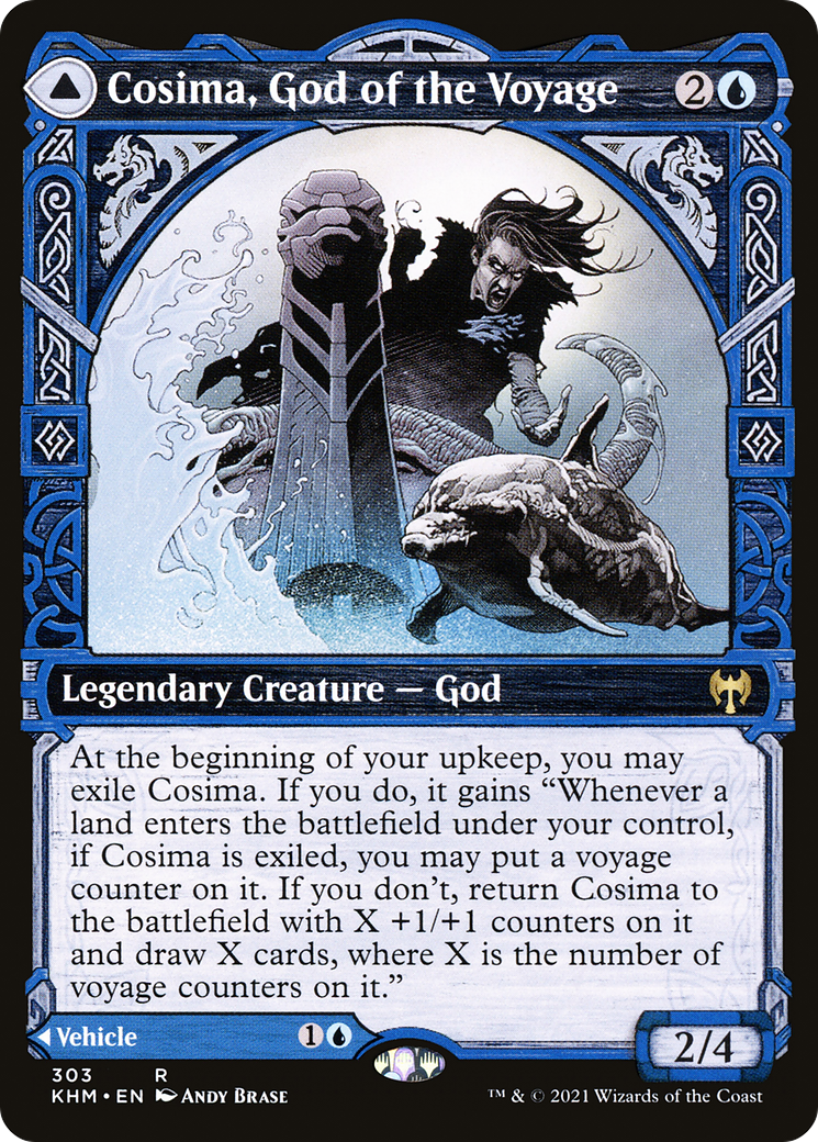 Cosima, God of the Voyage // The Omenkeel (KHM-303) [Kaldheim]: (Showcase) Foil