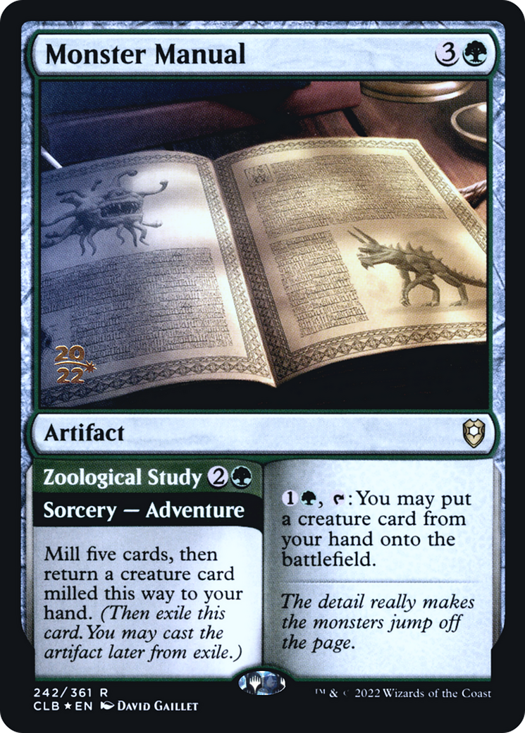 Monster Manual // Zoological Study (PRE-242S) [Battle for Baldur's Gate Promos] Foil