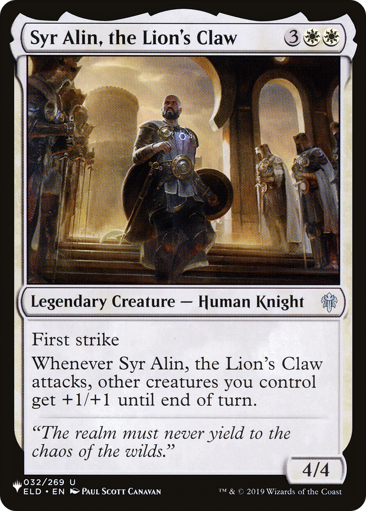 Syr Alin, the Lion's Claw (LIST-ELD-32) [The List]