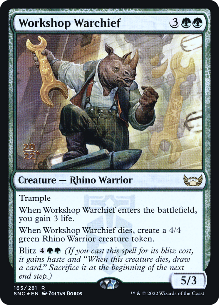 Workshop Warchief (PRE-165) [Streets of New Capenna Promos] Foil