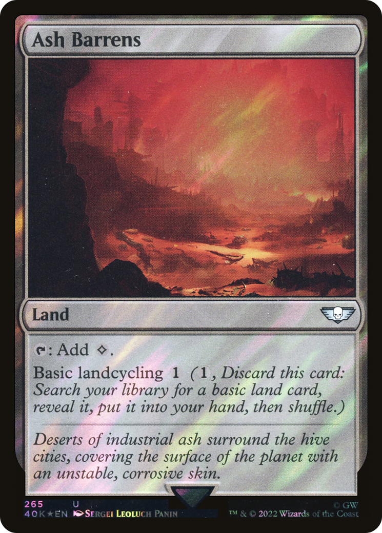 Ash Barrens (Surge Foil) (40K-265) [Warhammer 40,000 Commander] Foil