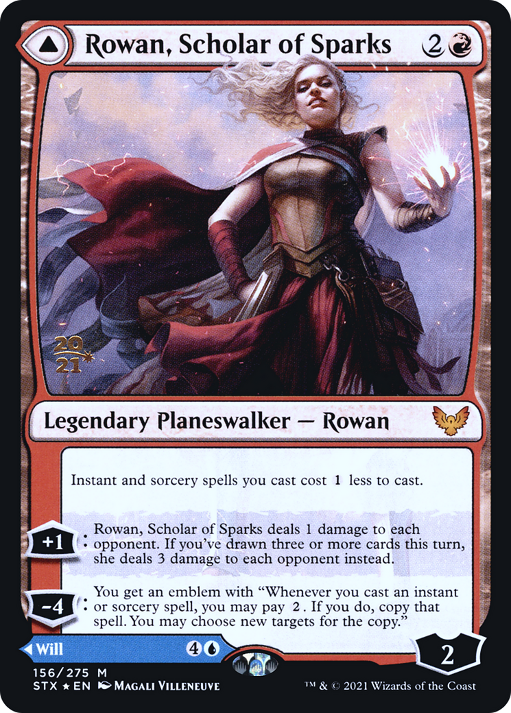 Rowan, Scholar of Sparks // Will, Scholar of Frost (PRE-156S) [Strixhaven: School of Mages Promos] Foil