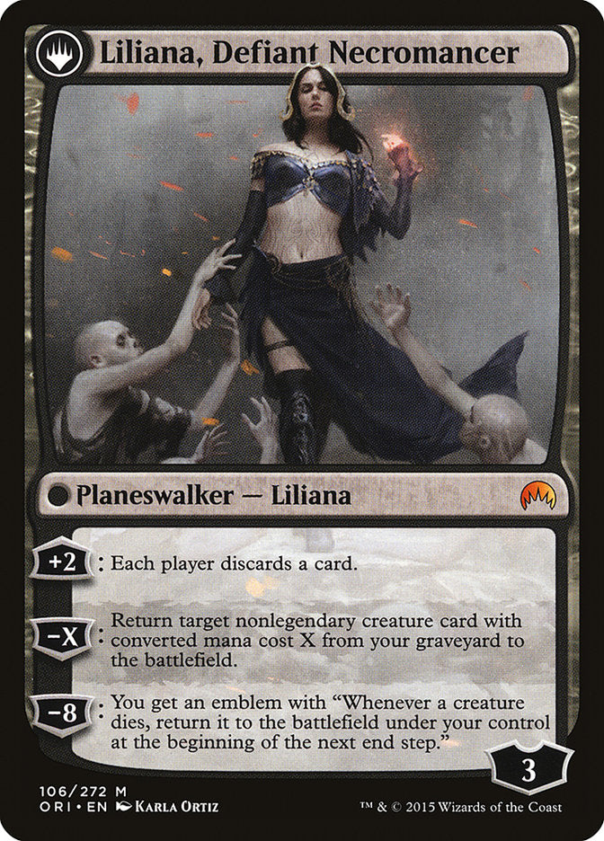 Liliana, Heretical Healer // Liliana, Defiant Necromancer (ORI-106) [Magic Origins]: (originpwdfc) Foil