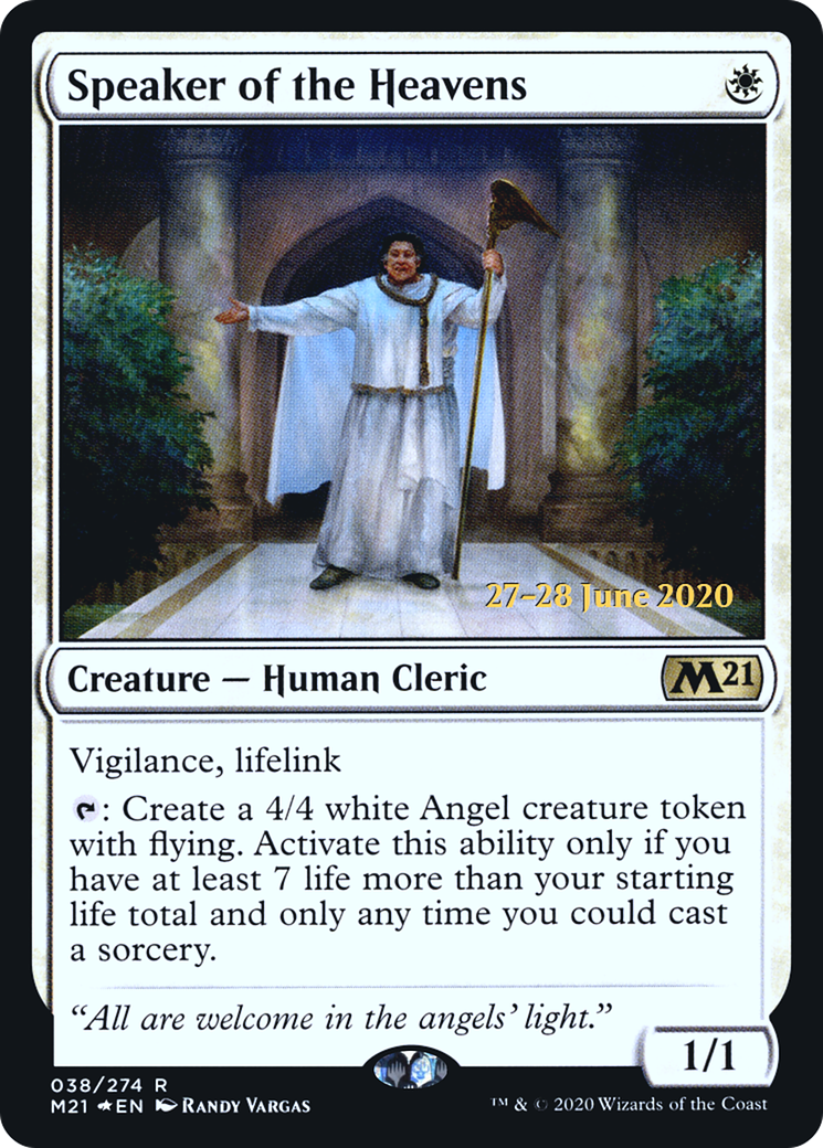 Speaker of the Heavens (PRE-38S) [Core Set 2021 Promos] Foil