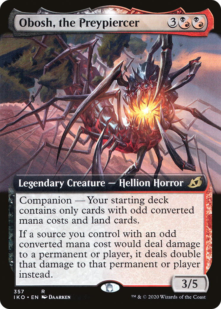 Obosh, the Preypiercer (IKO-357) [Ikoria: Lair of Behemoths]: (companion, Extended Art) Foil