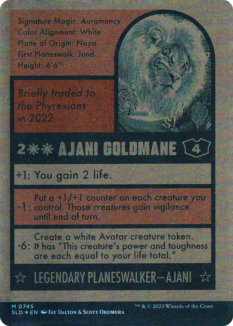 Ajani Goldmane // Ajani Goldmane (SLD-745) [Secret Lair Drop]: (Full Art) (Borderless) Foil